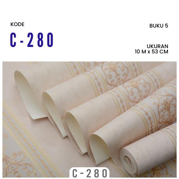 Wallpaper Dinding Vinyl 3D Wallpaper Vinyl Premium Motif dan Tekstur Glossy dan Berserat Type C-280 