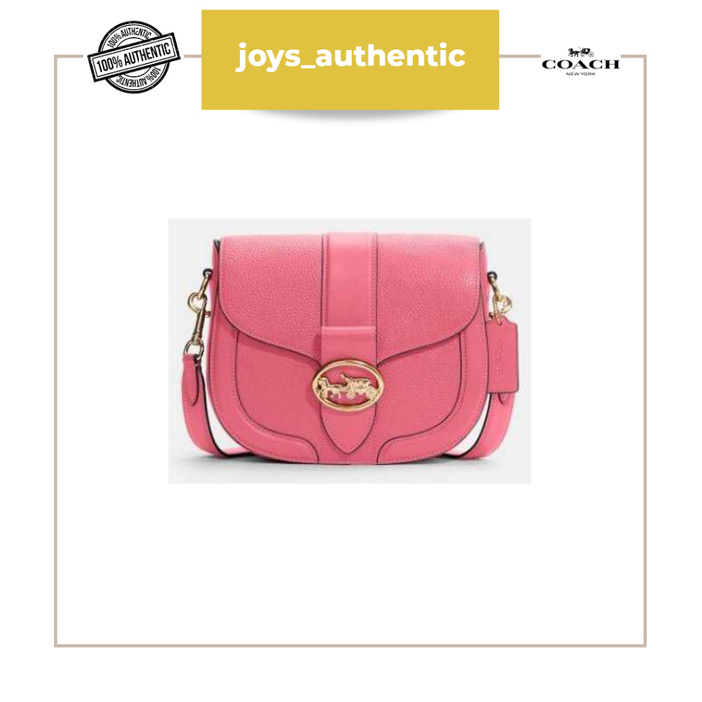 Tas Wanita Coach Georgie Saddle Confetti Pink Woman Bag Authentic Original