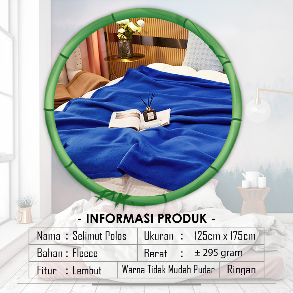 Selimut Bulu Halus Polos Dewasa Ukuran 125x175cm Bahan Fleece Tebal Lembut Premium Terbaru Perlengkapan Rumah Tangga Kamar Tidur Import - HK310 - ComfortHomes