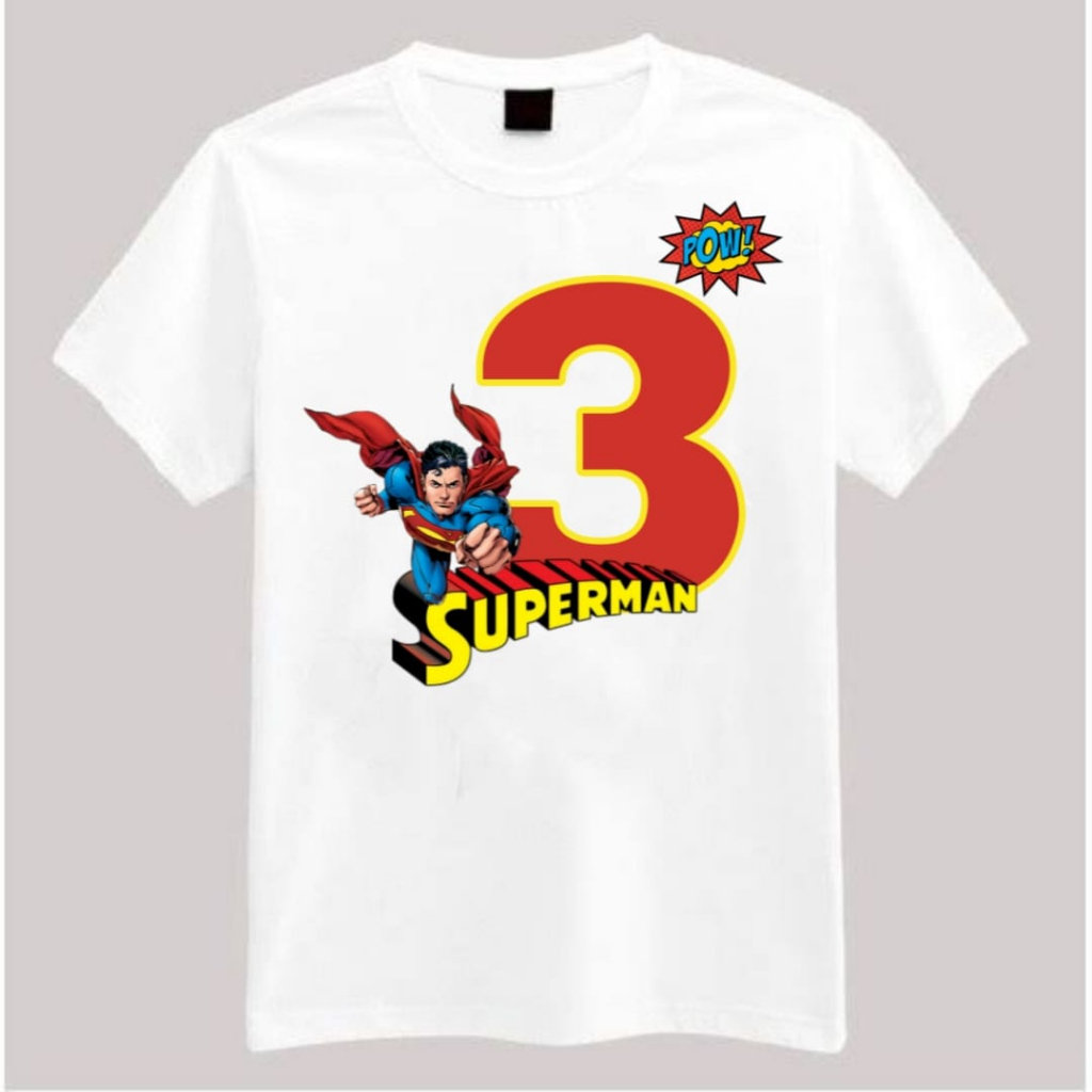 MYSTIQUE.ID-BAJU KAOS ULANG TAHUN SUPER MANA SUP*RM*N ANGKA T-SHIRT LUCU KEREN DAN AESTETIC