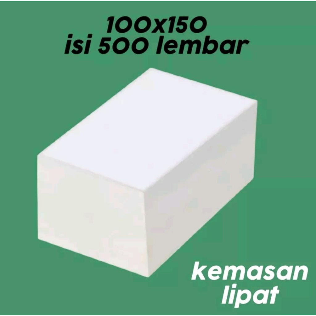 Kertas Label Thermal Lipat UK 100x150mm Direct Thermal 500pcs