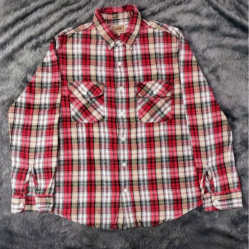 EDWIN Original Long Sleeve Flannel Shirt Kemeja Lengan Panjang
