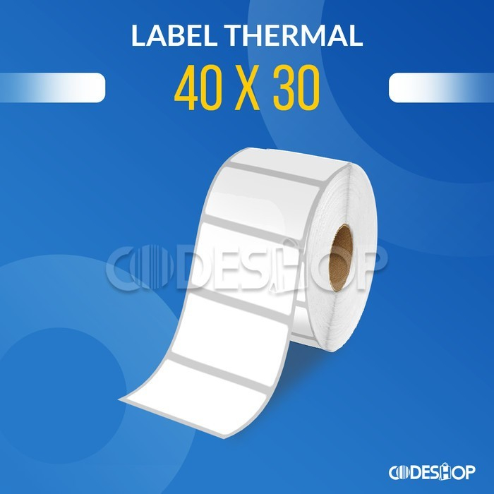 CODESHOP Label Thermal 40x30 mm 1 Line isi 800 Pcs Stiker Core 1 inch