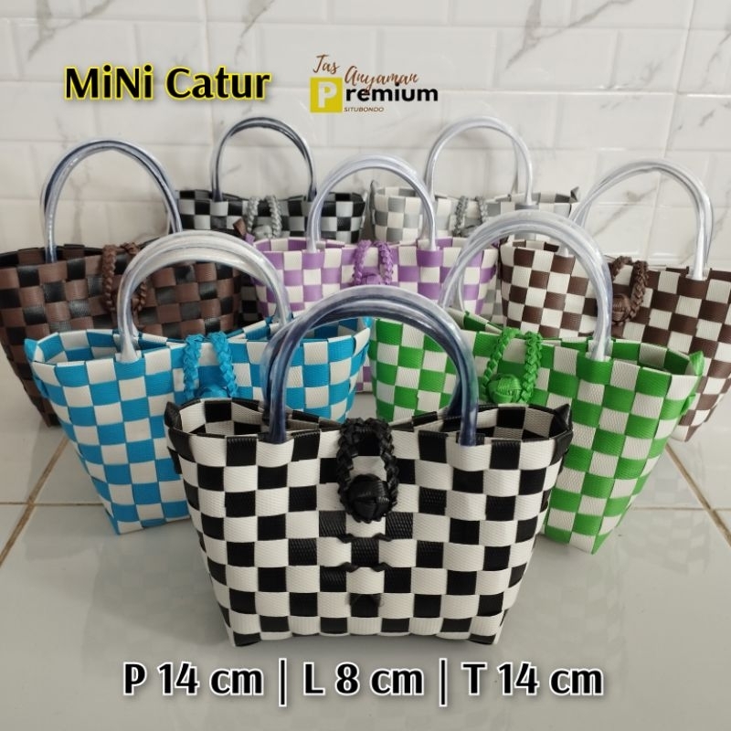 (MiNi Catur part 2) 14x8x14 cm Tas Anyaman Souvenir Premium Situbondo