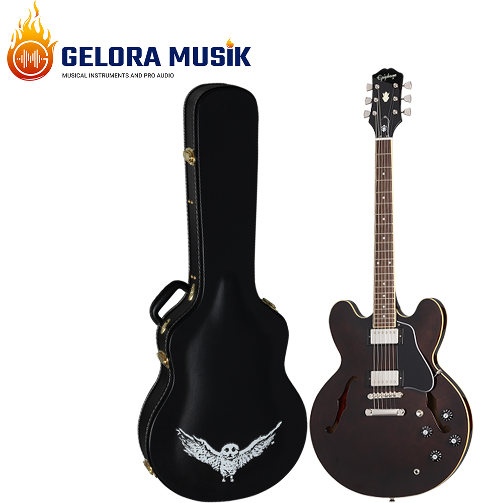 Gitar Elektrik Epiphone Jim James ES-335 w/Hard Case Seventies Walnut EIES335JJSVWNH3