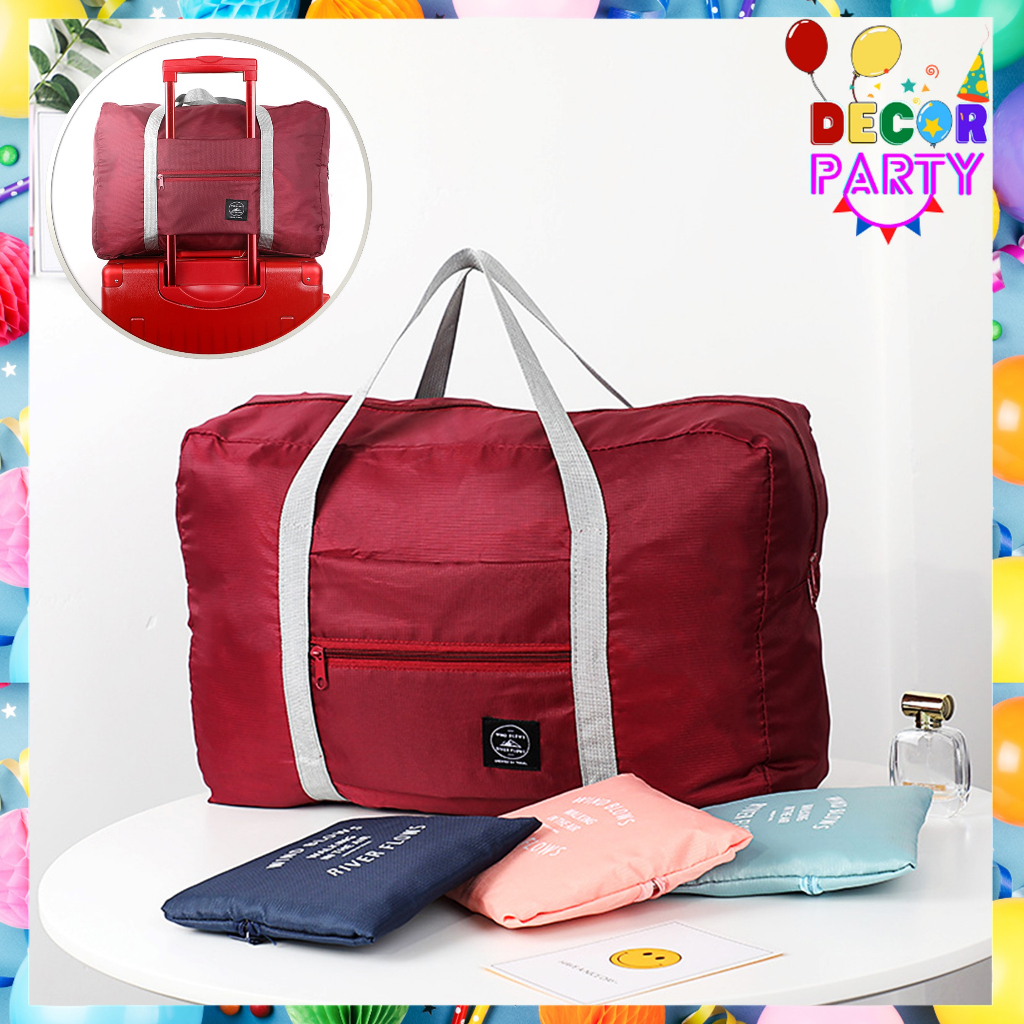 Travel Lipat Motif Tas Travel Lipat Besar Polos Waterproof Bisa Digandeng ke Koper Lipat Motif Besar