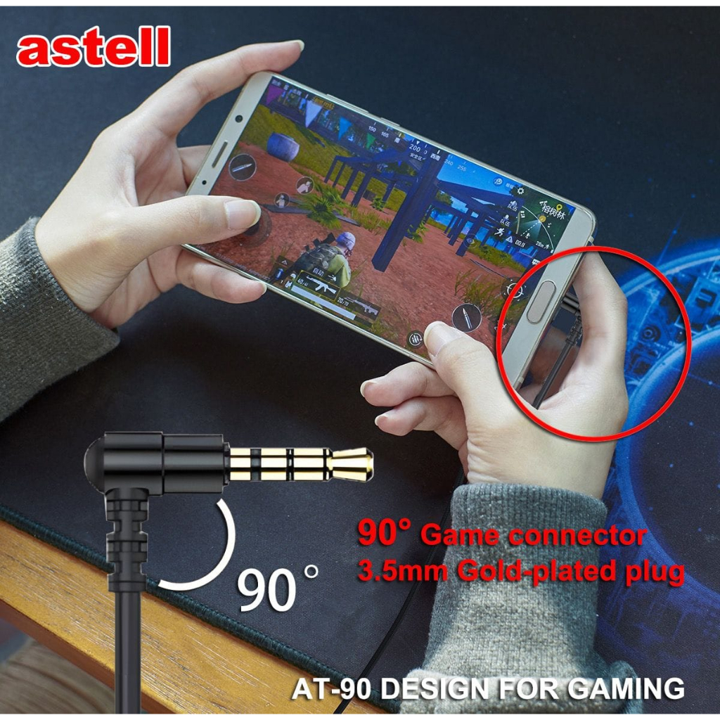 Headset Earphone Gaming Astell AT-90 FOR MOBILE LEGANT PUBG