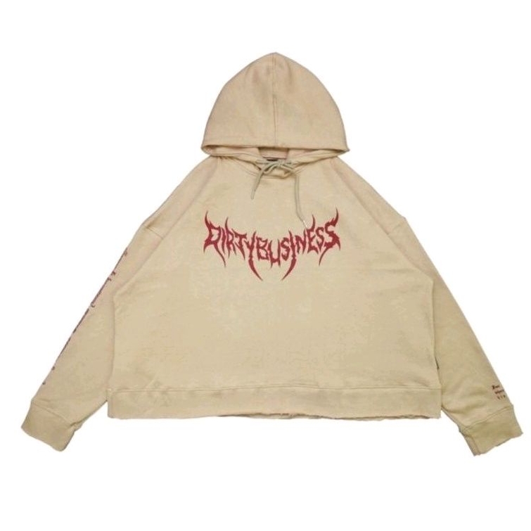 HOODIE CROP OVERSIZE  UNFINISHED GOD NEVER SLEEP DIRTYBUSINESS