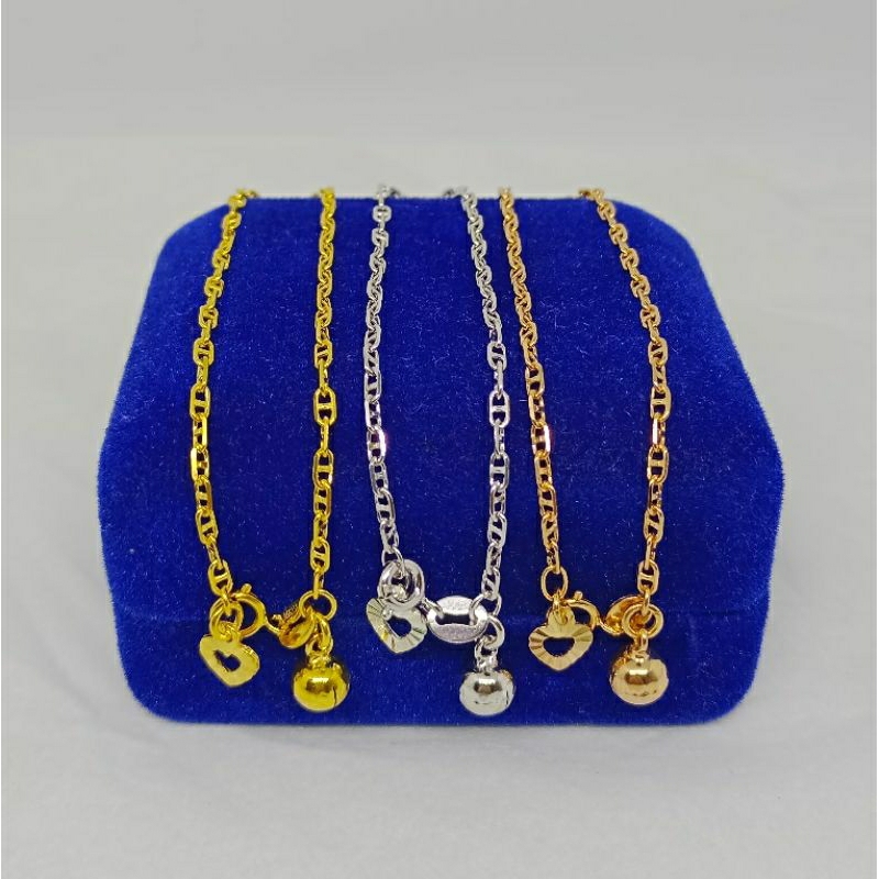 gelang tangan anak rantai carti*r+1bel+1love ukir/perak asli silver 925 lapis emas/perhiasan fashion terbaru