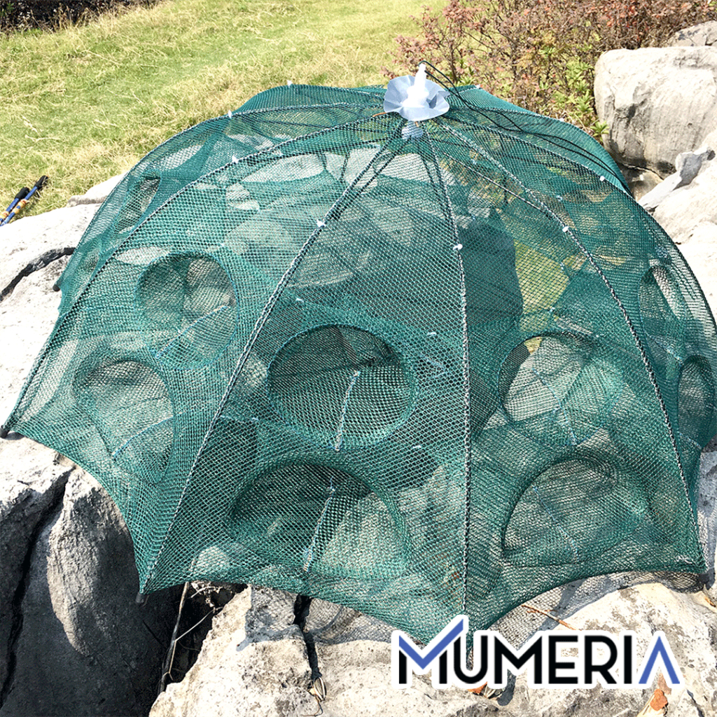 Perangkap Bubu Payung 20 Lubang Alat Jaring Pancing Jala Ikan Udang Kepiting Lele Lobster Sungai Laut Danau Fish Trap Net Multifungsi Murah Bagus