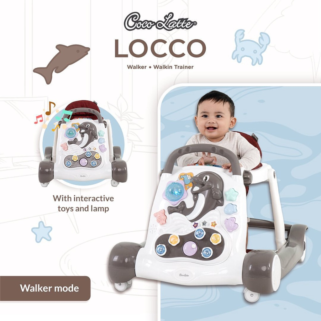 Cocolatte Locco 2 in 1 Baby Walker Baby Walker &amp; Training Walker / Alat Belajar Jalan