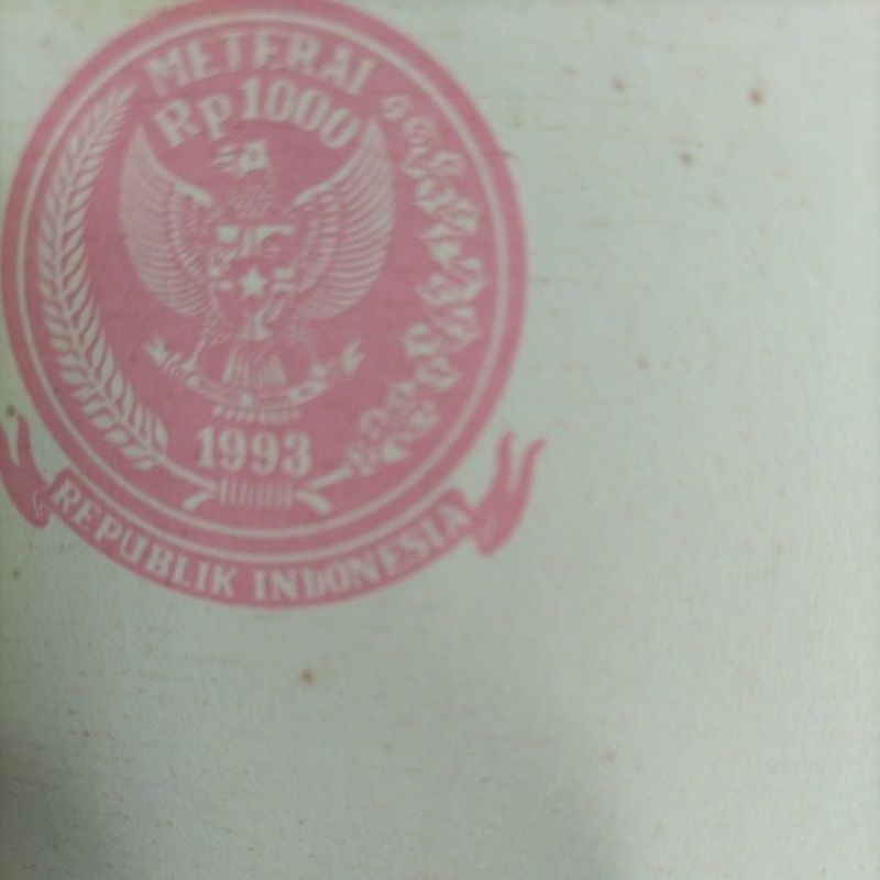 

kertas segel tahun 1993 Rp 1000 double
