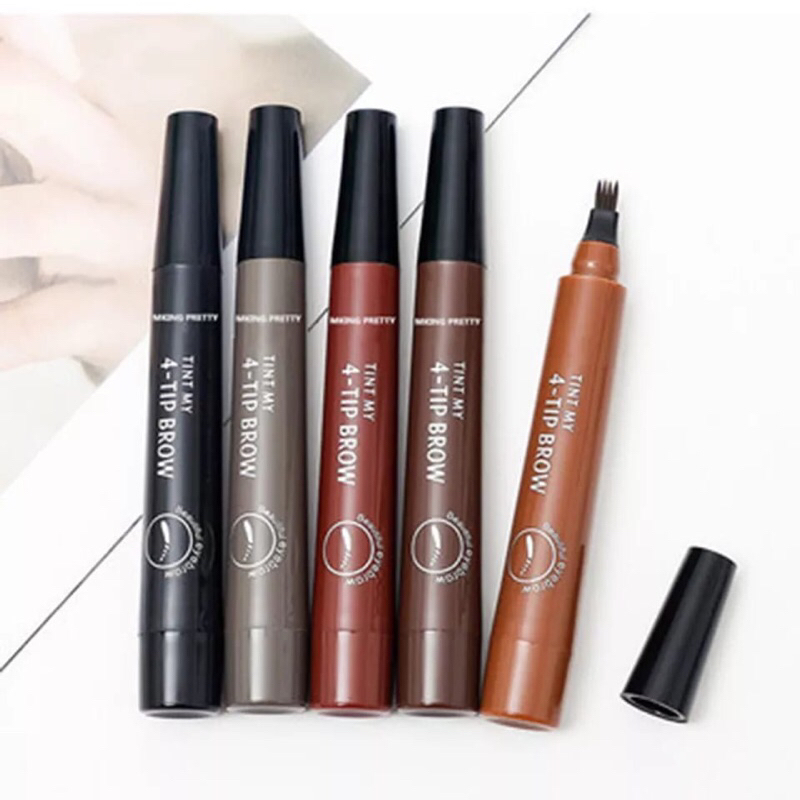 OliveShop ❤️ Suake Waterproof Eyebrow Pencil Pensil Alis 4 Tip Brow Tint Tahan Lama Anti Air