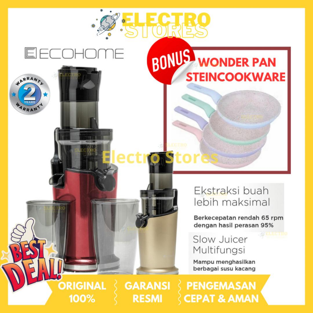 Ecohome Slow Juicer ESJ-999 TERBARU ESJ999 ORIGINAL BERGARANSI RESMI