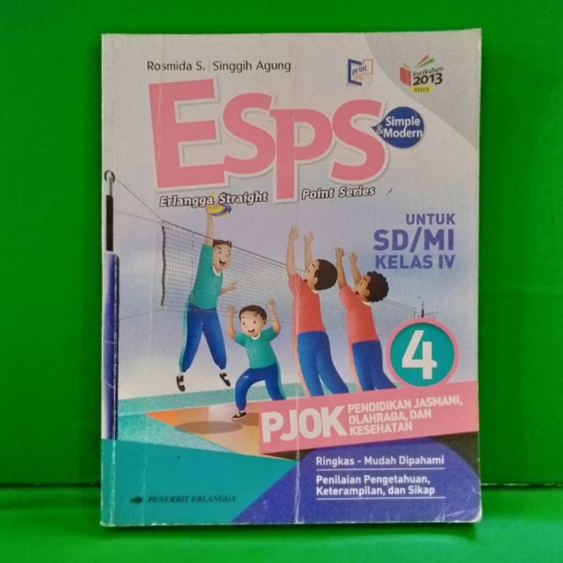 Buku esps PJOK untuk SD kelas 4 kurikulum 2013 revisi erlangga
