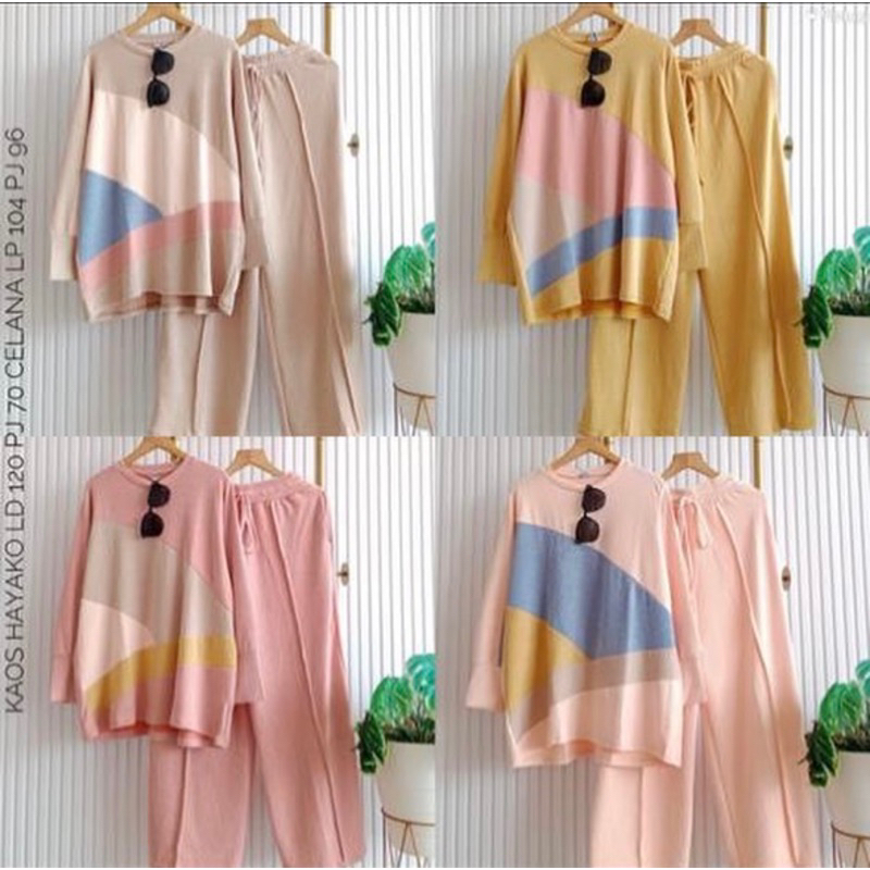 Delila Pastel one set kaos hayako import