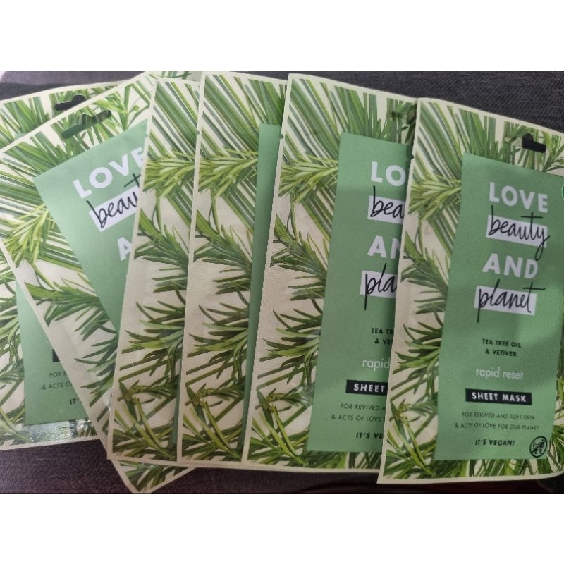 sheet mask love beauty and planet tea tree oil