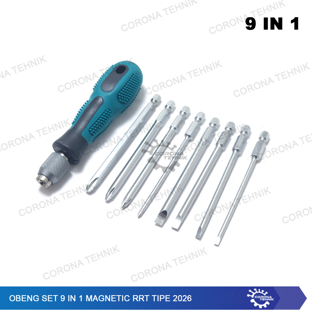 Tipe 2026 Obeng Set 9 in 1 Magnetic RRT