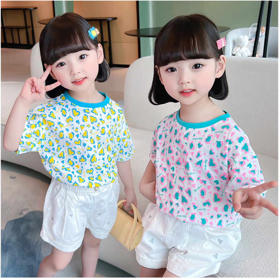 babyfit 3-8thn baju kaos atasan blouse tutul love oblong anak perempuan nyl-0615r