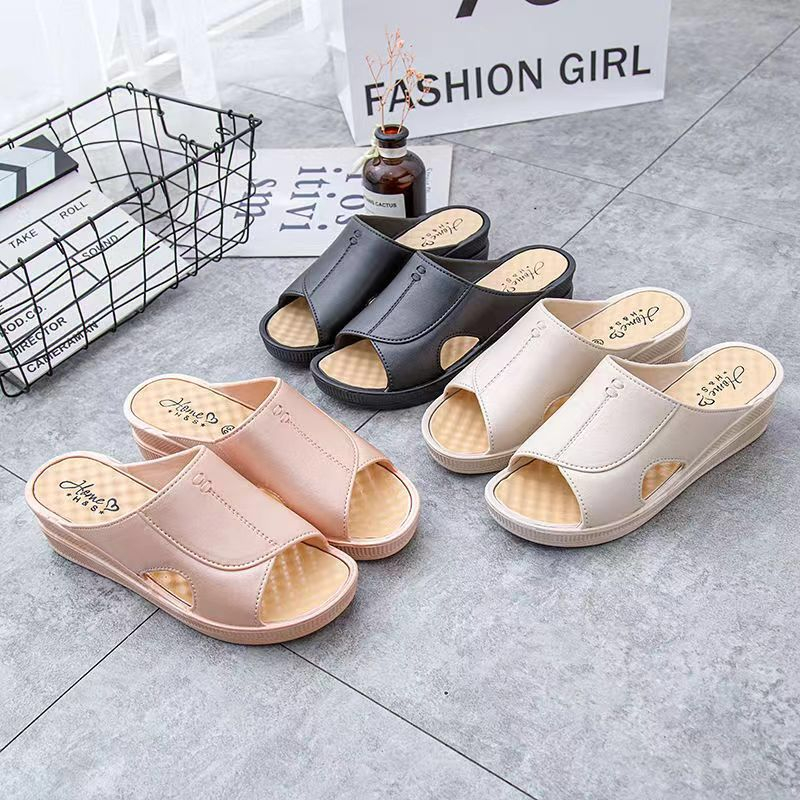 GROSIRTAS TG1744 Sandal Wedges Wanita Casual Import HS/ Sandal Slop Wedges Wanita