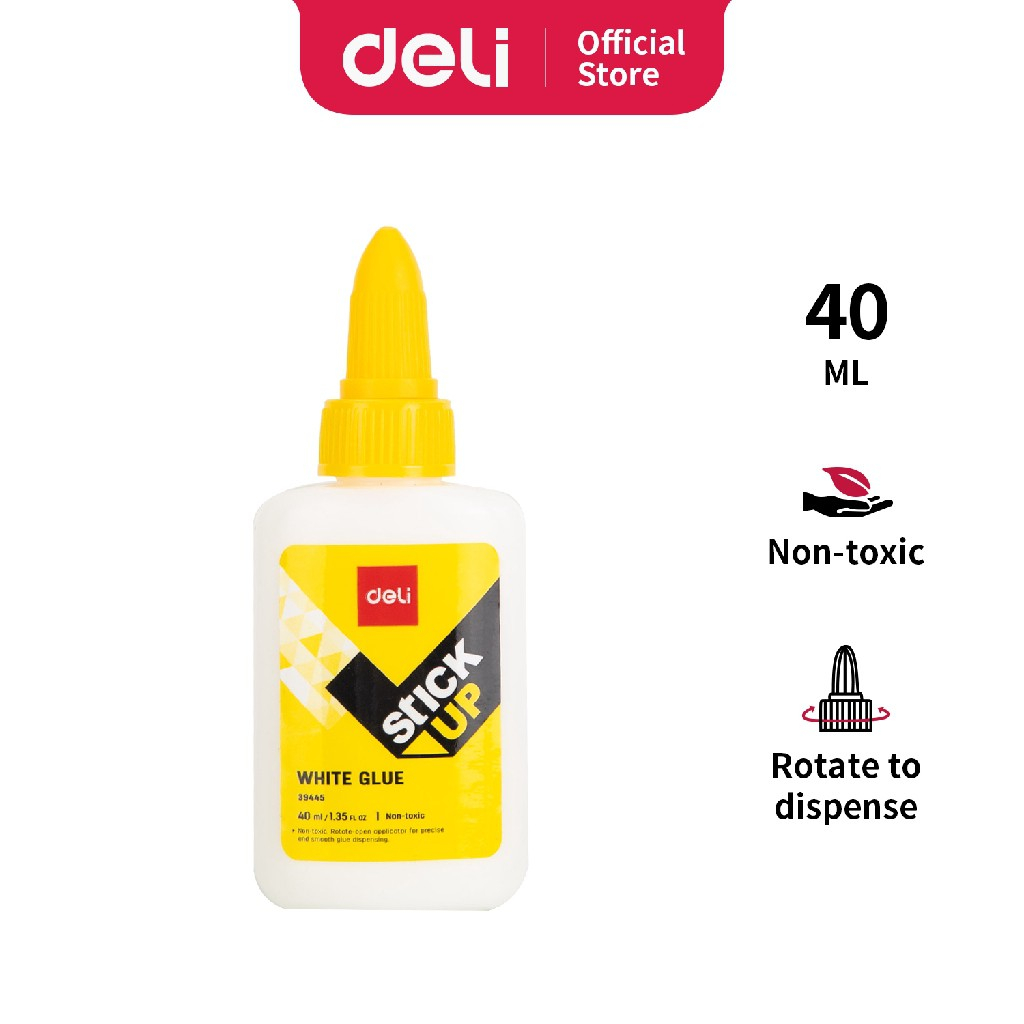 

Michiro Lem Kayu/ Lem Putih / Lem Slime / Lem Kertas / White Glue 40ML / White Glue Cair - Deli Stick Up White Glue