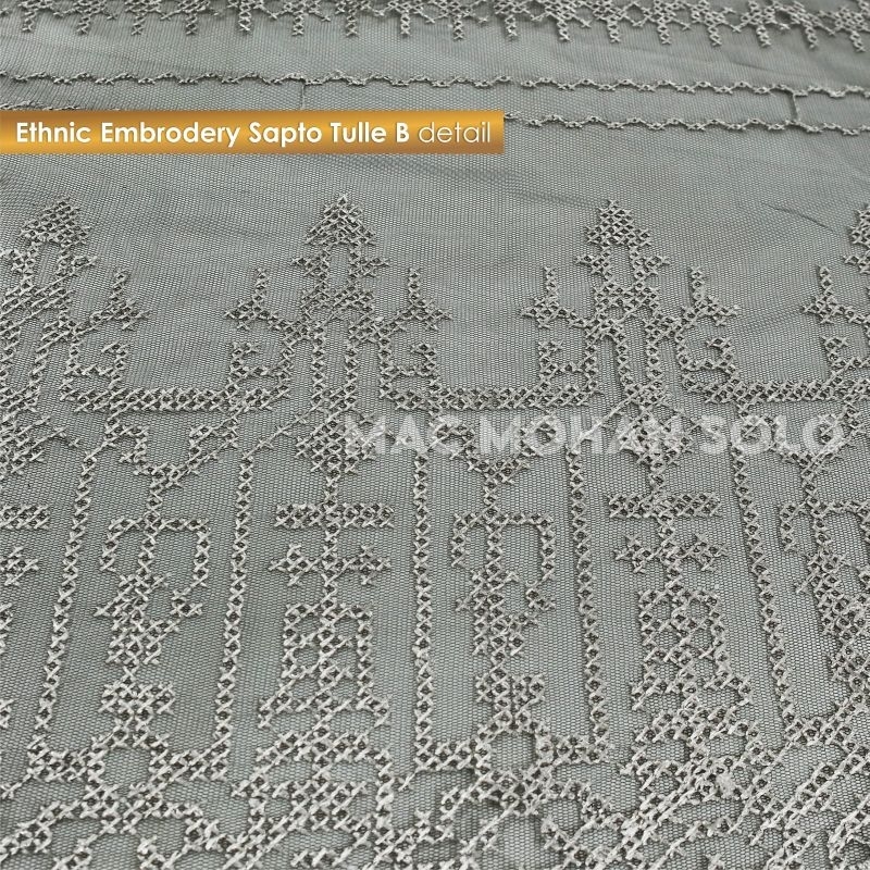 [NEW ARRIVAL] ETHNIC EMBROIDERY  TULLE SAPTO TYPE B PREMIUM TILE SUMBA BRODIR TEBAL PER 0.5M NEW DESIGN WEDDING DRESS KEBAYA BRIDESMAID AMONGTAMU PER 0.5M BY MACMOHAN