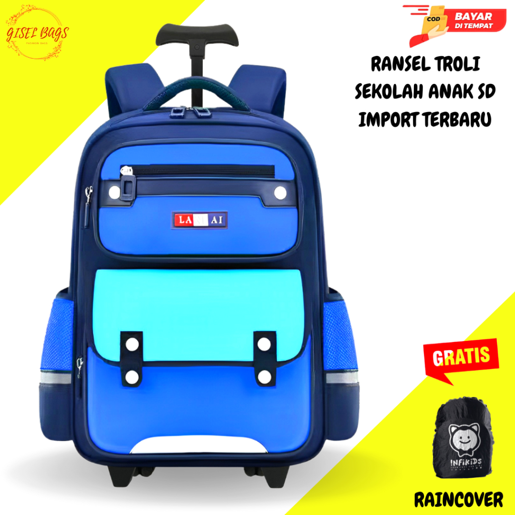 TAS TROLI Anak laki laki sekolah SD import terbaru Bahan Nilon Premium ukuran Besar