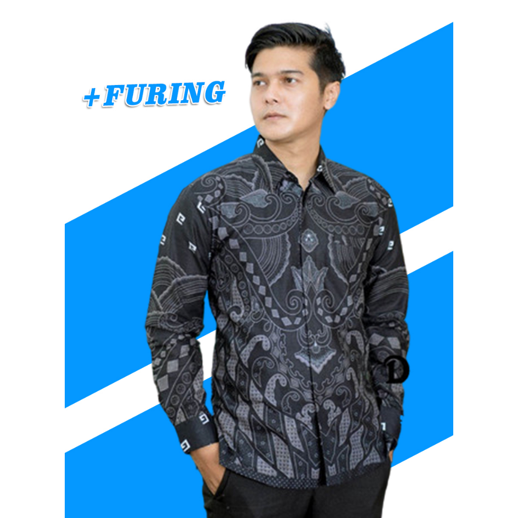 Batik Nadhif - [ FURING ] Kemeja Batik Pria Lengan Panjang Motif B Size M L XL XXL 3XL 4XL 5XL 6XL 7XL 8XL 9XL 10XL