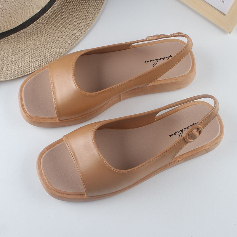 GROSIRTAS TG1740 Sandal Slop Wanita Import Tapak Tebal Tali Belakang Kekinian