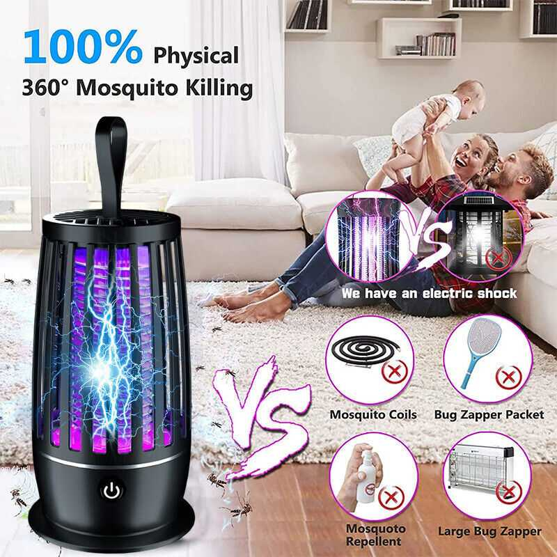 Lampu LED UV Anti Nyamuk USB Mosquito Killer Lamp 1200mAh Lampu Pelindung Nyamuk Kapasitas Baterai Besar Portable