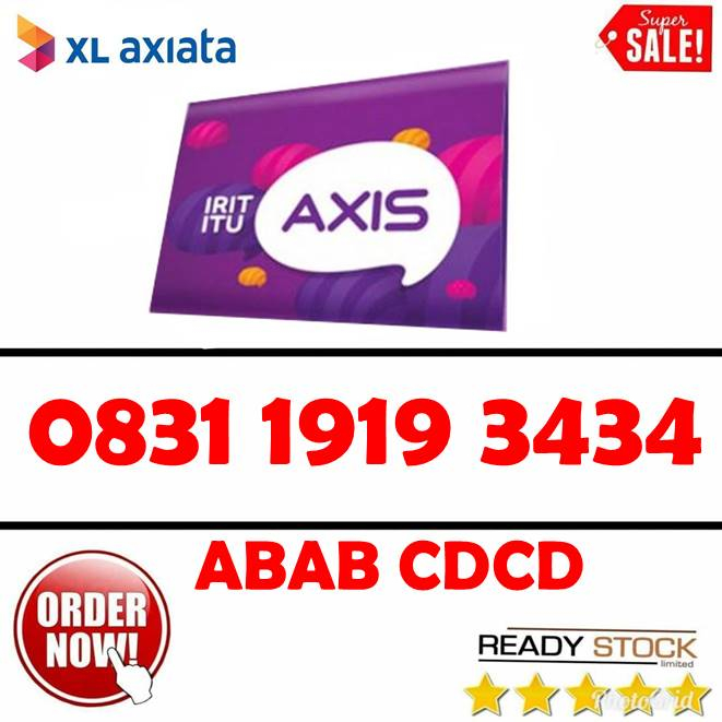 Nomor cantik AXIS Axiata 4G ready kartu perdana RAPIH PILIHAN 0134
