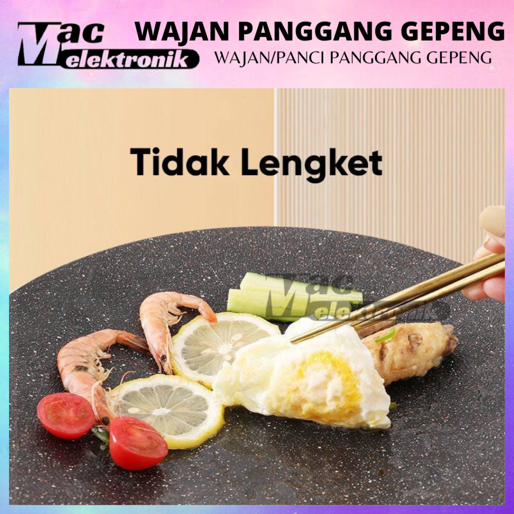 WAJAN PANGGANG DATAR ANTI-LENGKET / WAJAN KONDUKSI GRILL PAN / LOYANG MASAK DATAR 34CM