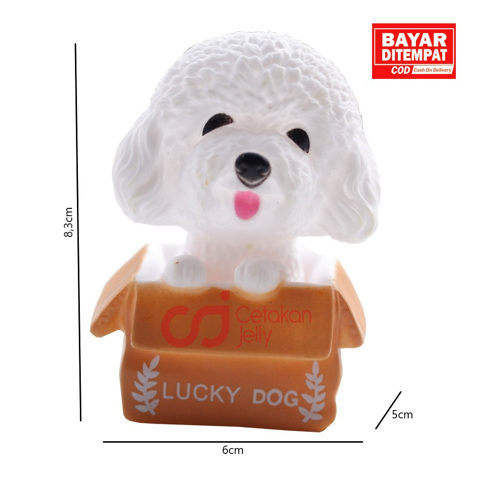 CJ Cake Topper Anjing White Poodle Pudel Putih Hiasan Kue