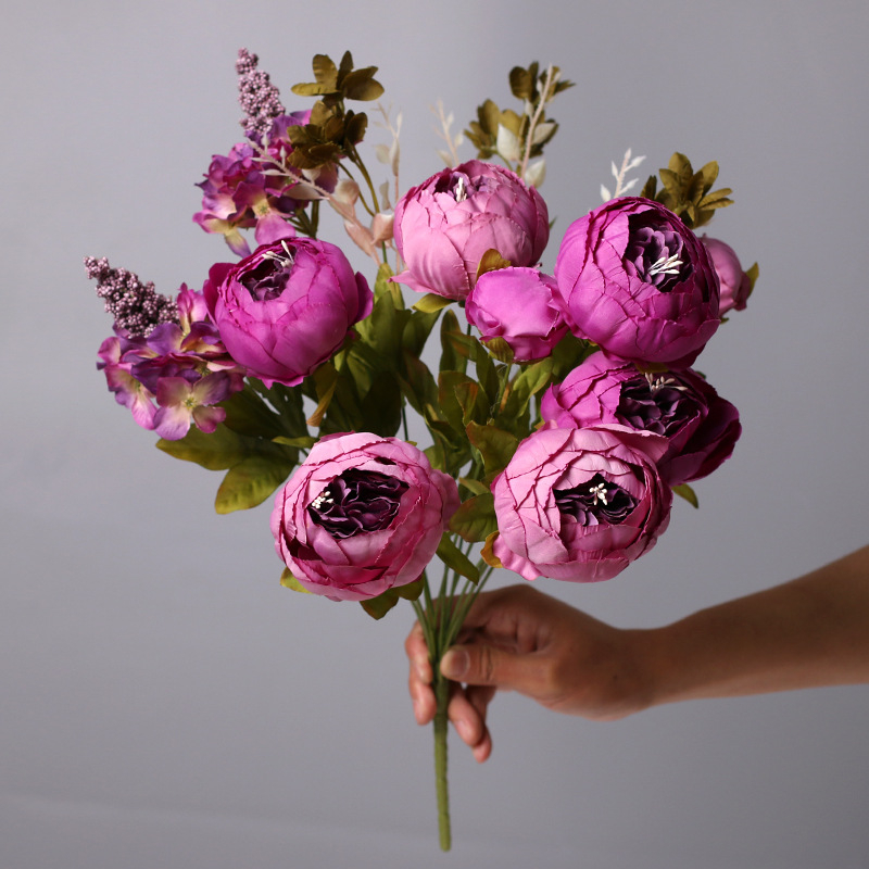 Bunga Peony Besar Mix Hydrangea Mix Chrysan Artificial Flower