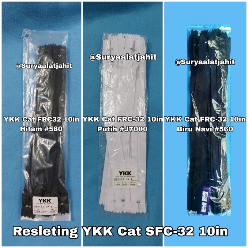 Resleting YKK Cat 10in/25cm FRC32 @1lusin =rp.16.500/12pcs