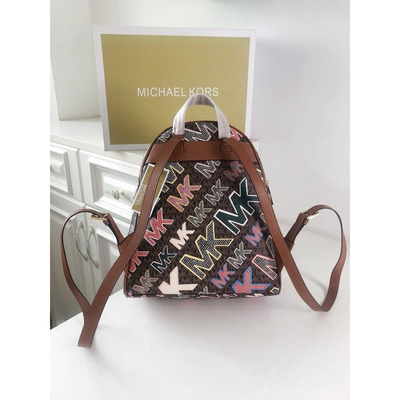 M-K 019 New Backpack Old Flower Color Block Beibao