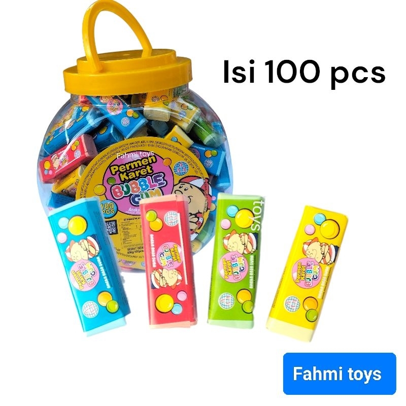 

100 pcs PERMEN KARET TOPLES BESAR BUBBLE GUN AAA