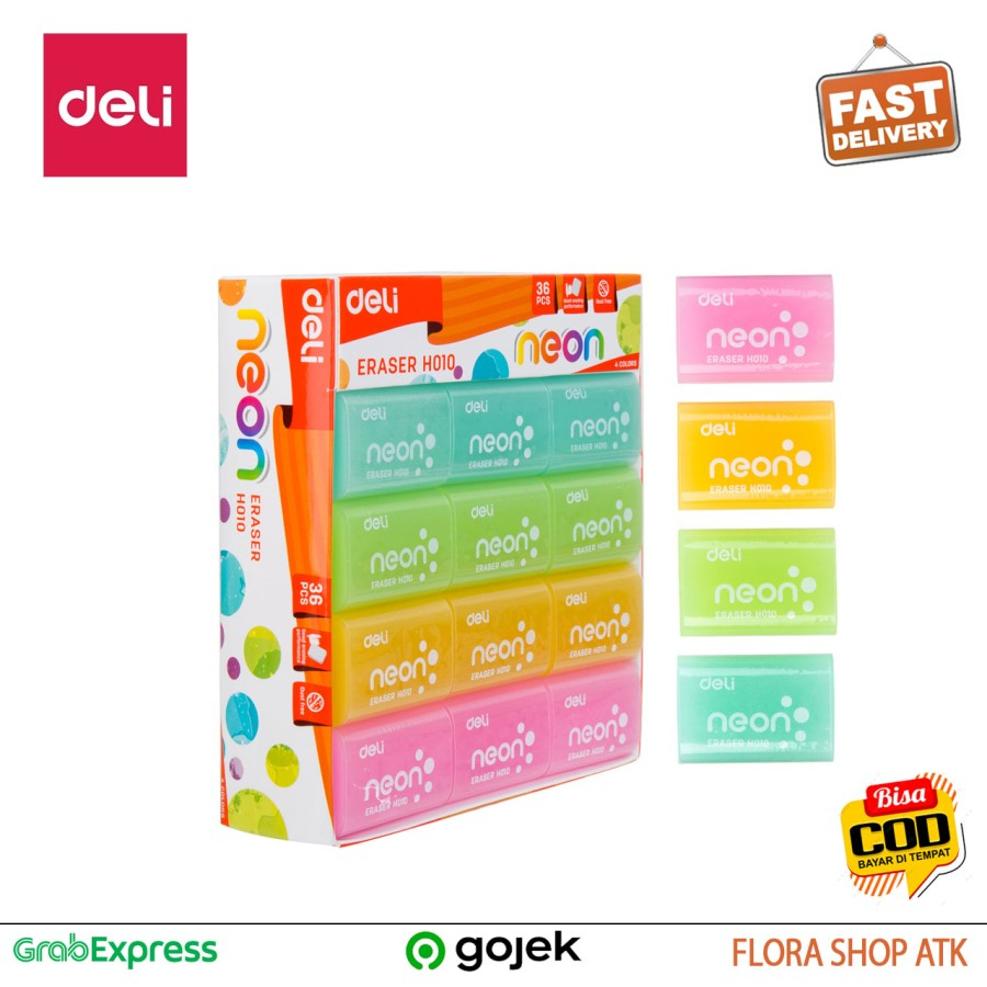 

Penghapus Pensil Neon Deli Hapusan Pensil Bebas Debu Penghapus Warna