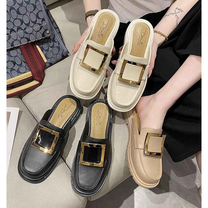 GROSIRTAS TG1710 Sandal Loafers Wanita Cewek Kekinian Sendal Jalan Jelly Slip On Karet PVC Fashion Korea Import