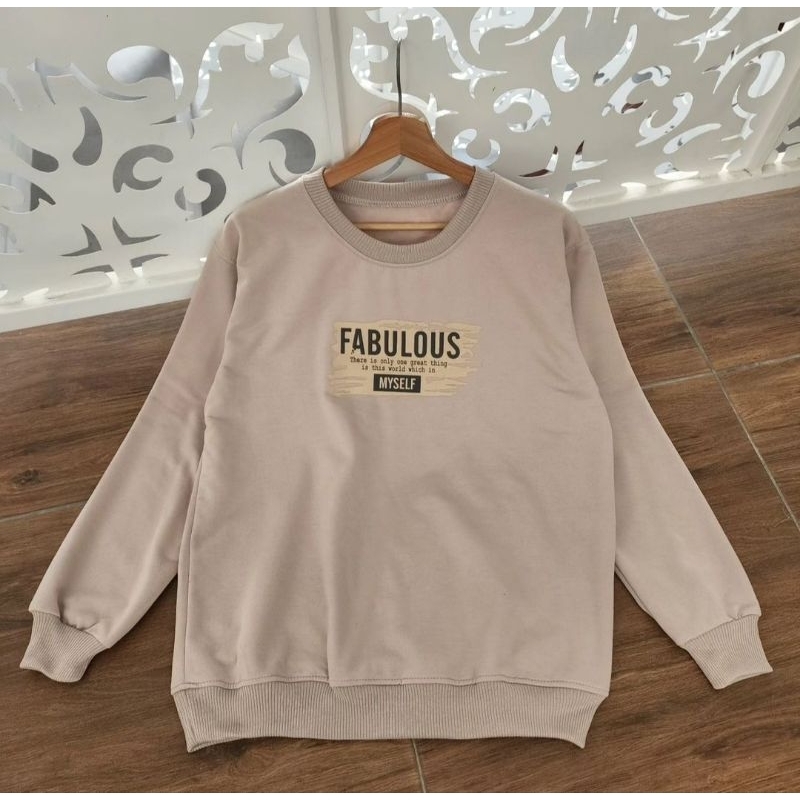 SWEATER BASIC UNISEX PRIA WANITA KEKINIAN | FABOLOUS CREWNECK SWEATER OVERSIZE KOREAN STYLE | SWEATSHIRT OVERSIZE