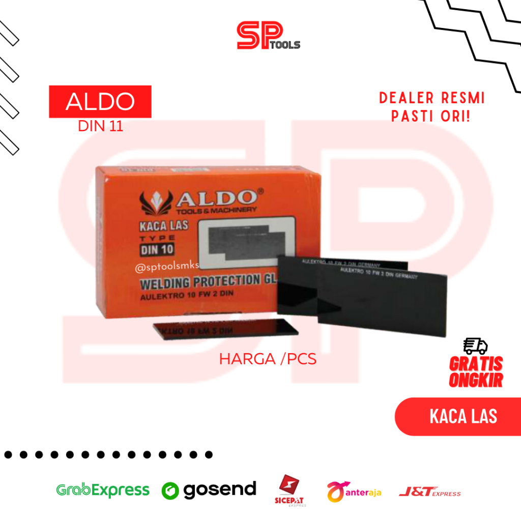 KACA LAS HITAM NO 11 / DIN 11 / KACA KEDOK LAS ALDO