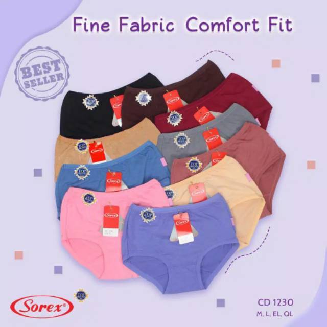LUSINAN | CELANA DALAM WANITA CD SOREX 1230 FINE FABRIC COMFORT / DALAMAN PEREMPUAN SUPER LEMBUT