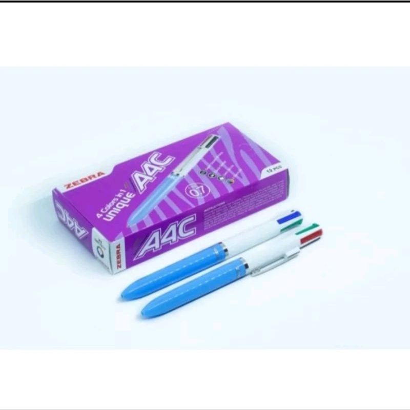 

Bolpoint / Bolpen / Pulpen 4 Warna Zebra (12 pcs)