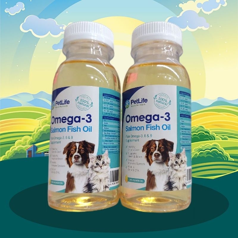 MINYAK SALMON 100 - Salmon Oil Vitamin Penggemuk Kucing Minyak Ikan Penambah Nafsu Makan Anti Stress Kucing Obat Kucing Sakit