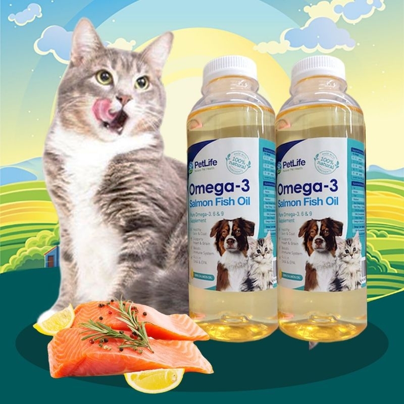 MINYAK SALMON 250 - Salmon Oil Vitamin Penggemuk Kucing Minyak Ikan Penambah Nafsu Makan Anti Stress Kucing Obat Kucing Sakit