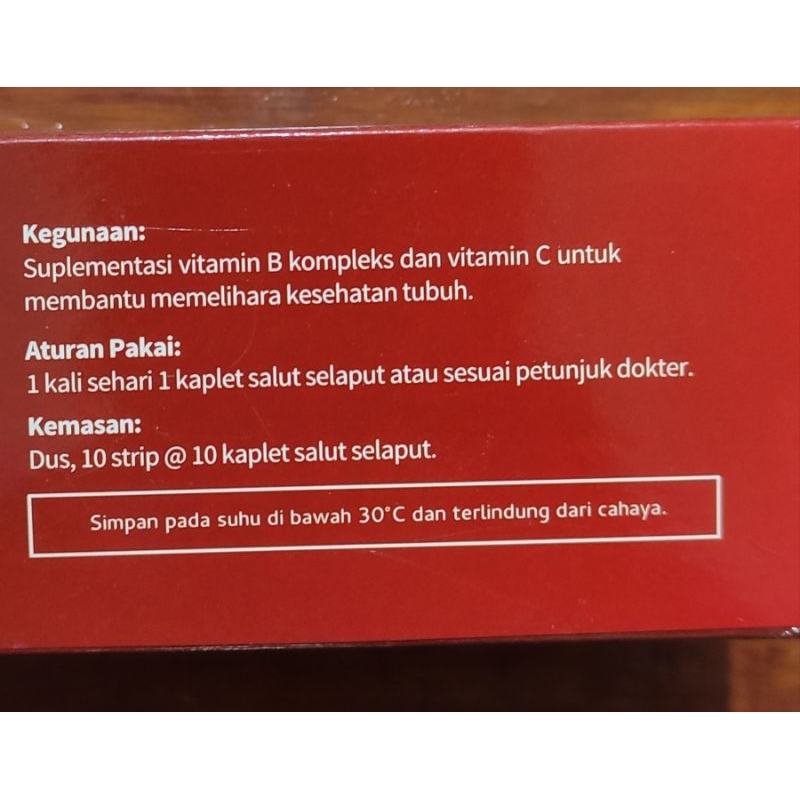 Vitamin B Complek Plus Vitamin C Holi Isi 10 Kaplet / Daya Tahan Tubuh / Antioksidan / Penyembuhan Pasca Sakit