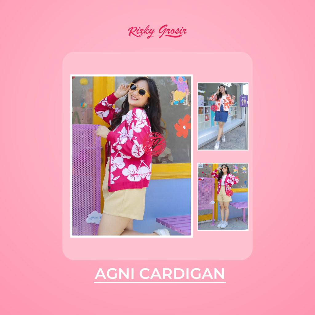 Rizky_grosir20 Agni cardigan knit atasan premium