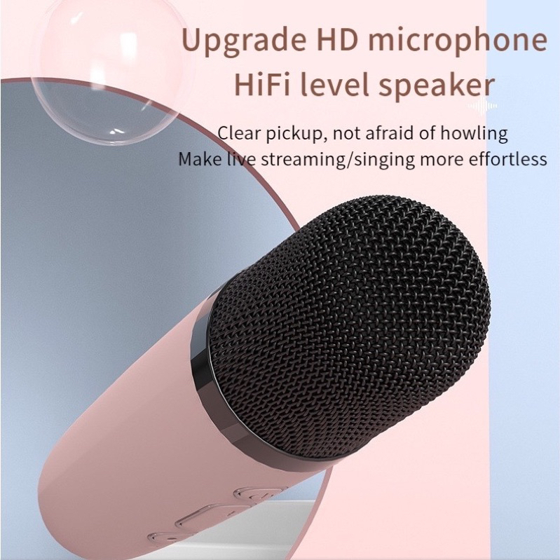 Speaker Bluetooth Karaoke Y-ONE Set Microphone Portable Wireless Bluetooth Speaker Full Bass original suara jernih Dapat terhubung ke HP/TV