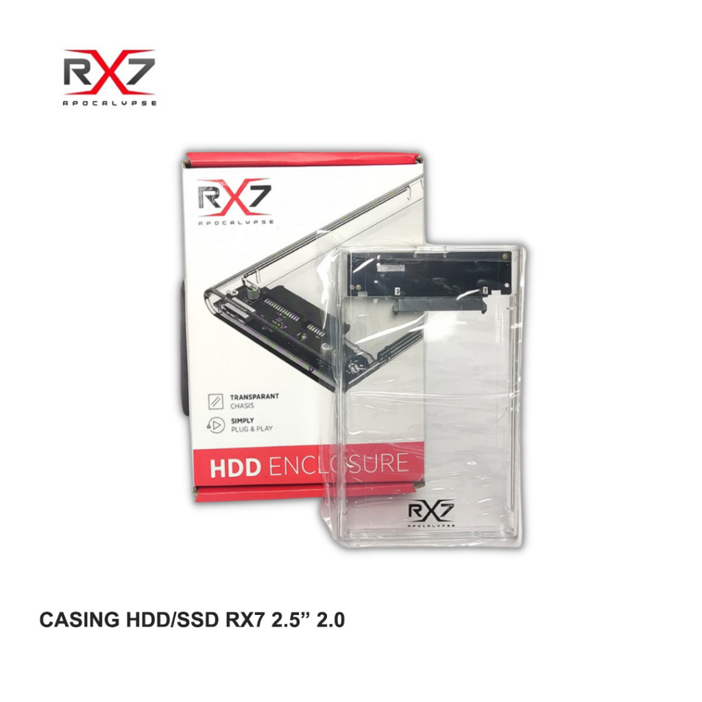 CASING HARDISK EXTERNAL HDD SSD Sata 2.5&quot; EXTERNAL TRANSPARENT ENCLOSURE-RX7 USB3.0 USB2.0