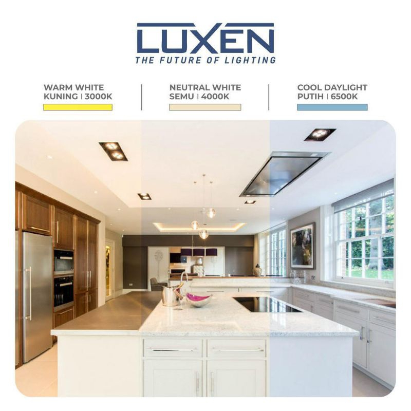LUXEN LAMPU MR16 3W 3000K WARM WHITE SEMU 4000K PUTIH 6500K BERGARANSI 1 TAHUN BAGUS KUALITAS TERJAMIN